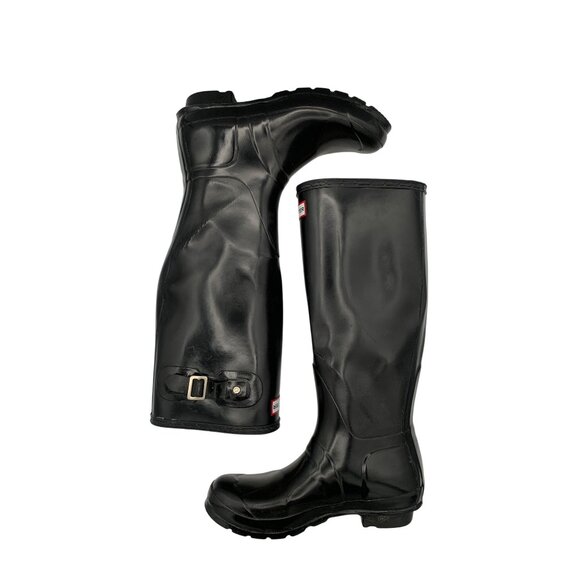 Women’s Hunter Black Rain Boots Size 7 - Picture 2 of 14